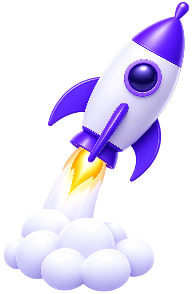 3D Rocket taking off